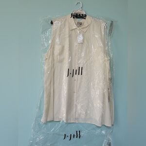 J. Jill 4x Sleeveless Cream Colored Silk Top